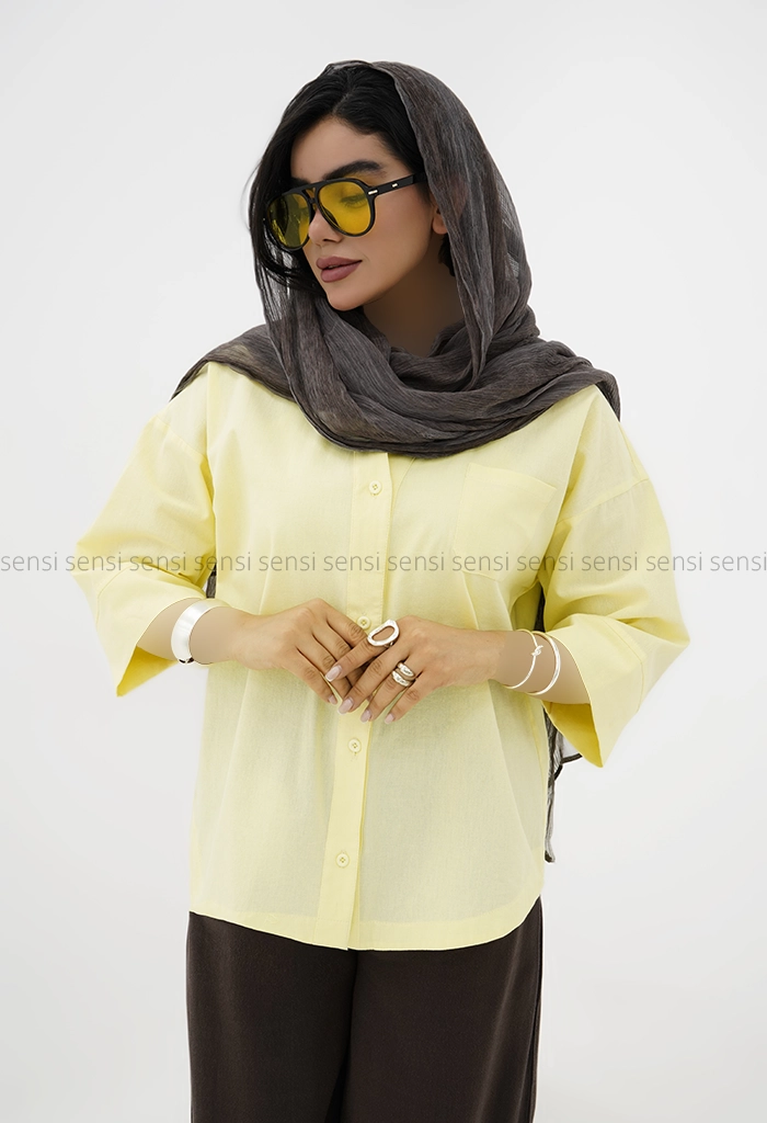 شومیز زنانه لینن تک جیب کد1006399